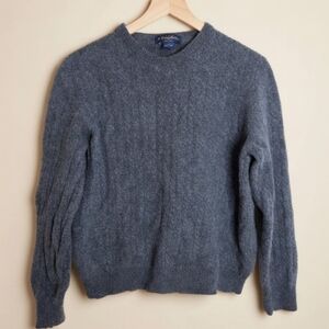 Brooks Brothers Saxxon Wool Sweater Crewneck Gray Made In Italy Size Large